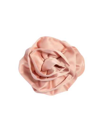 Terracotta Satin Rosette Medium Flat Cloud Clip