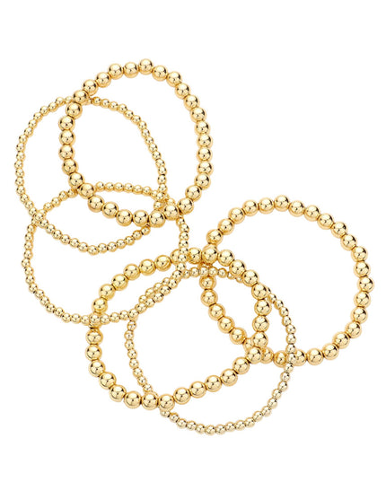 Metal Ball Stretch Bracelets 6 Set