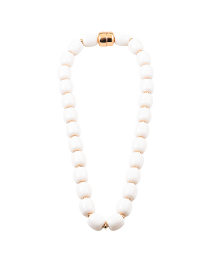 Chunky Resin Beaded Metal Gold Spacers Magnetic Closure Necklace
