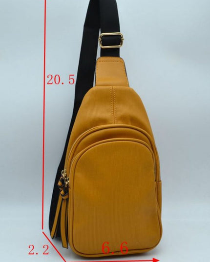 Ribbed Sling Crossbody Bag