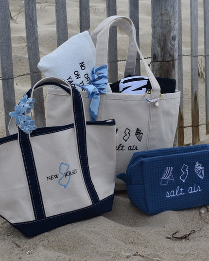New Jersey Embroidered Boat Tote Bag