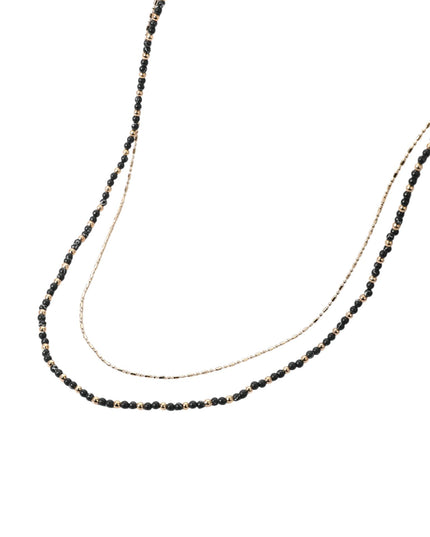 Ball Beaded Metal Chain Layered Gold Necklace