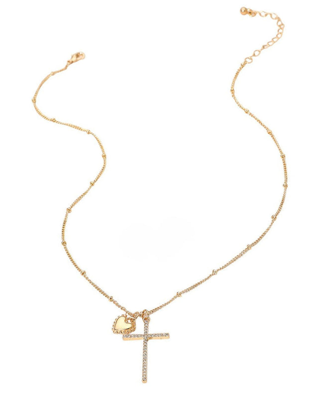 Heart Cross Pendant Necklace