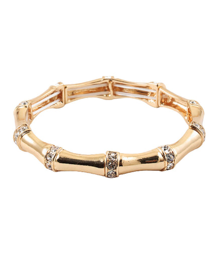 CZ Spaced Bamboo Metal Bracelet