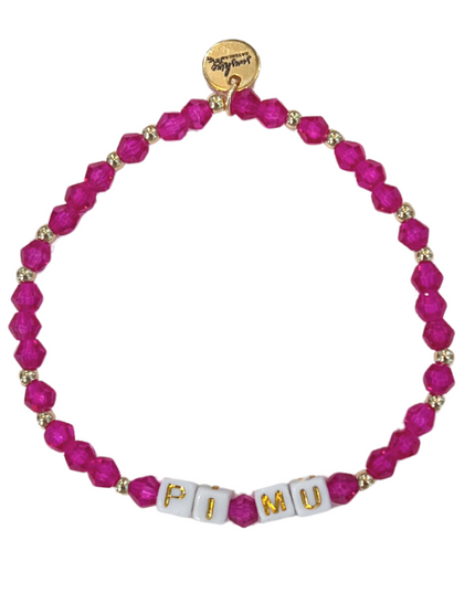 Pi Mu Sorority Letter Block Bracelet