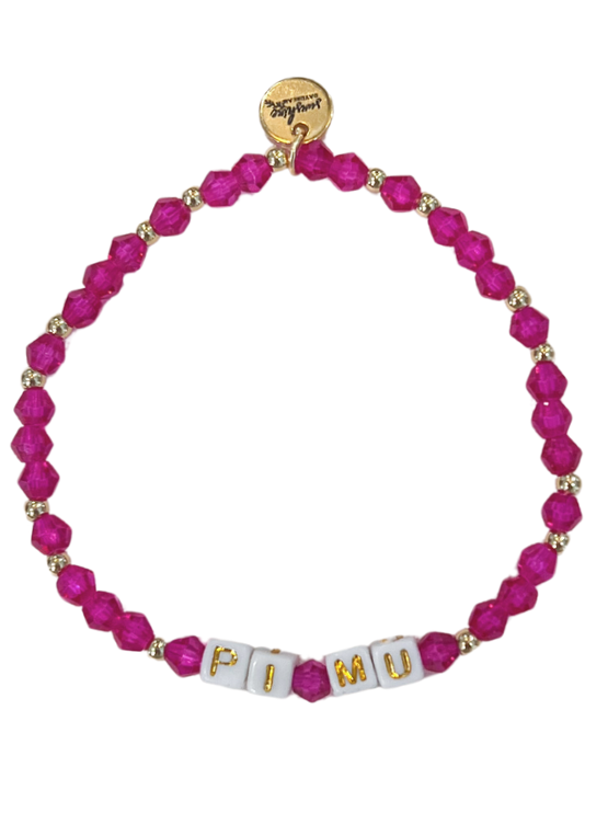 Pi Mu Sorority Letter Block Bracelet