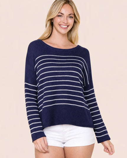 Striped Round Neck Sweater