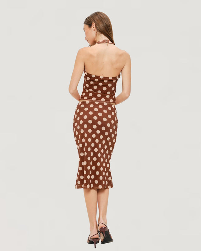 Anna Polka Dot Midi Skirt