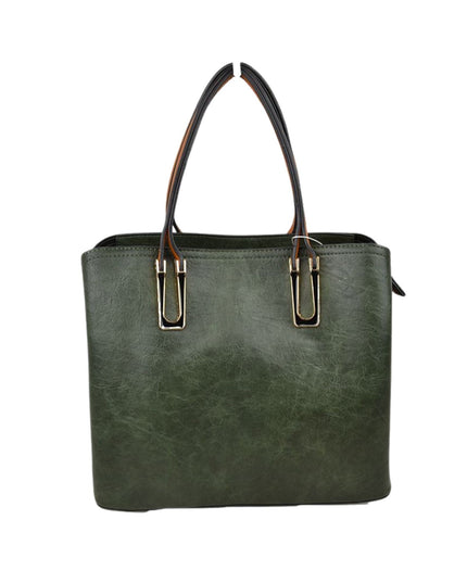 Chestnut Strap Shoulder Bag With Rustic Finish