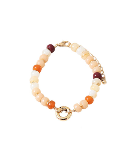 Center Ring Colorful Bead Gold Ball Beaded Bracelet