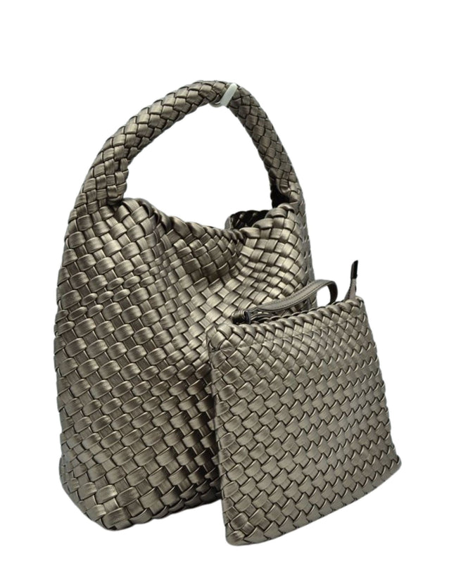 Woven Shoulder Bag & Wristlet