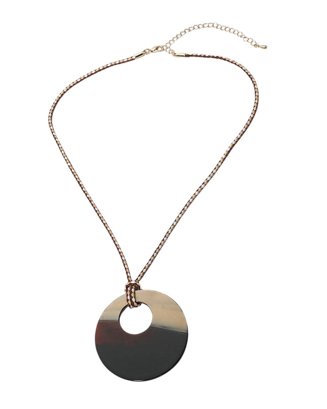 Resin Ring Pendant Cord Necklace