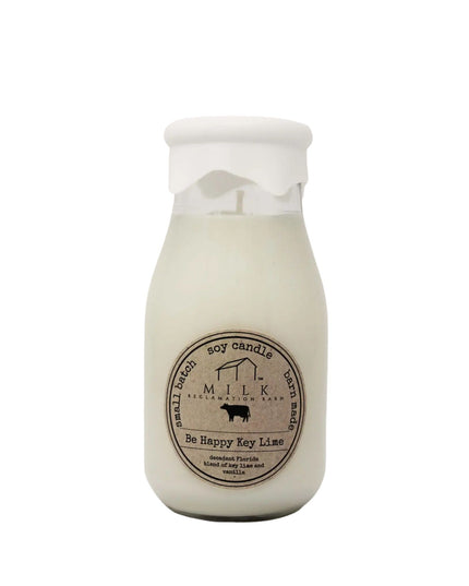 Be Happy Key Lime Milk Bottle Candle