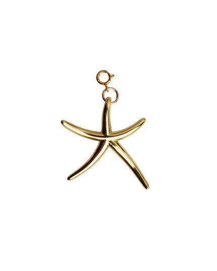 Large Solid Starfish Gold Metal Charm