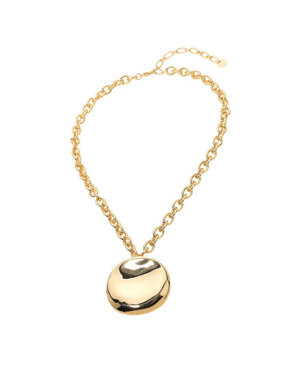Chunky Disc Pendant Chain Link Necklace