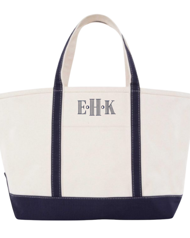 Monogram Large Tote Personalized Canvas Bag