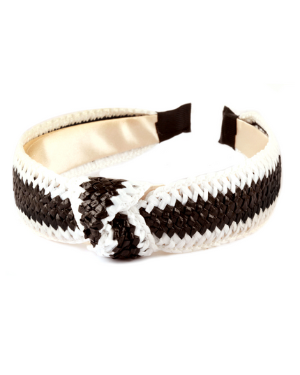 Two Tone Knotted Raffia Headband