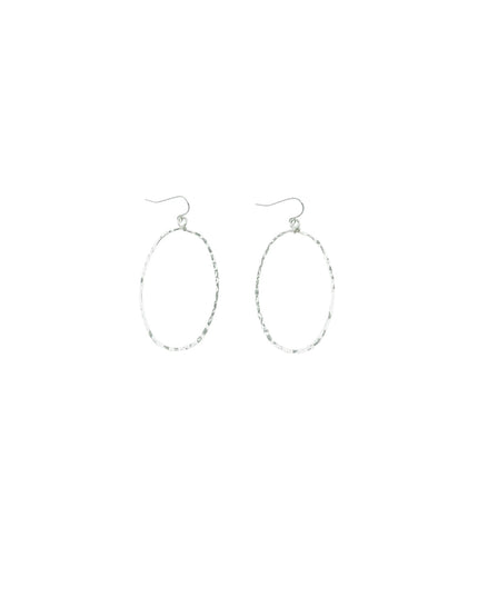 Open Oval Hammered Metal Earrings
