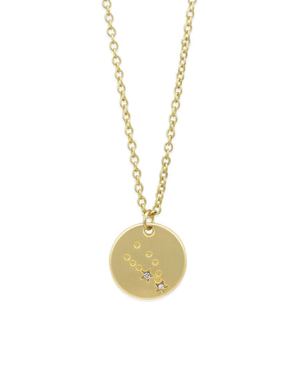 Zodiac Disc Gold Constellation Necklace