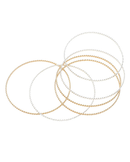 Metal Rope Bangles 6 Bracelet Set