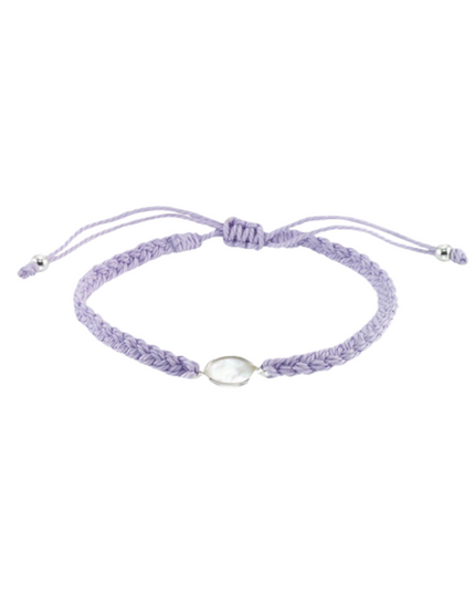 Single Pearl Braided Cord Anklet
