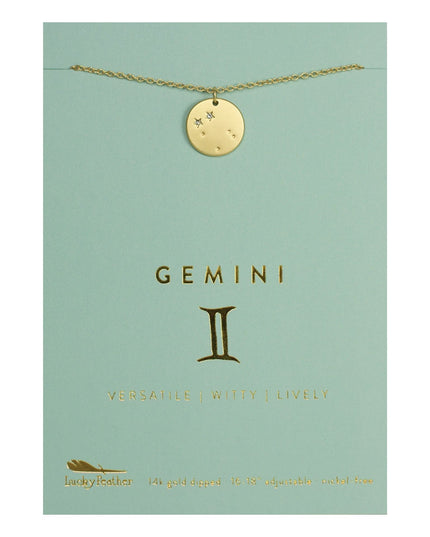 Zodiac Disc Gold Constellation Necklace
