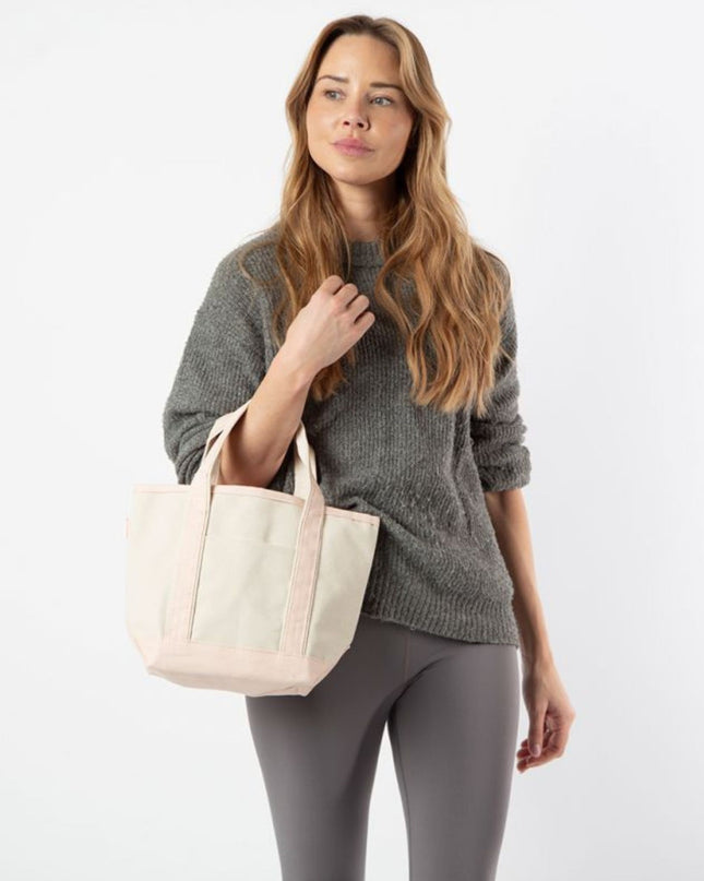 Handy Open Top Small Canvas Tote Bag