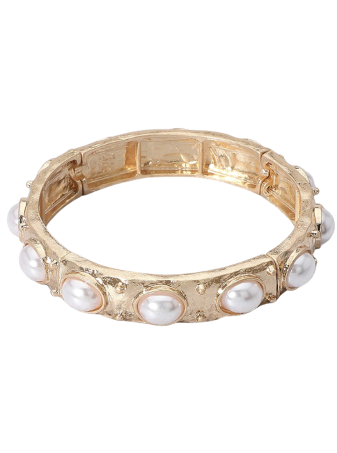 Oval Stone Paved Stretch Bracelet