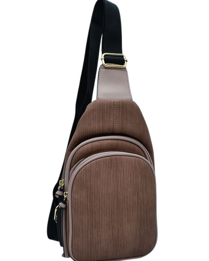 Ribbed Sling Crossbody Bag