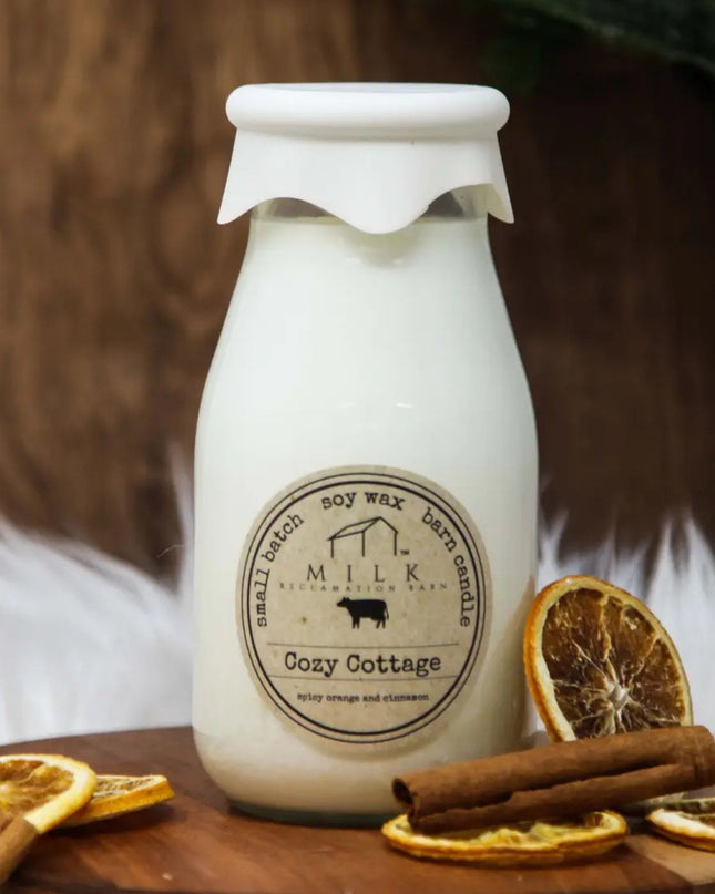 Cozy Cottage Milk Bottle Candle