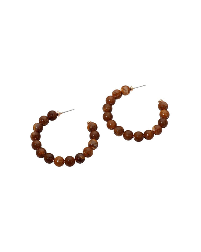 Resin Ball Bead Half Hoop Earrings