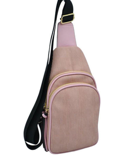 Ribbed Sling Crossbody Bag