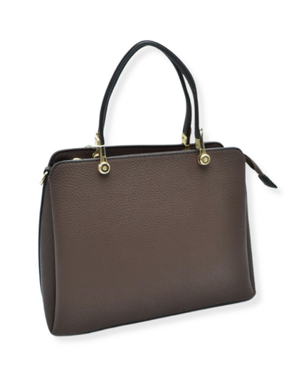 Solid Clutch Hand Bag With Gold Clasps