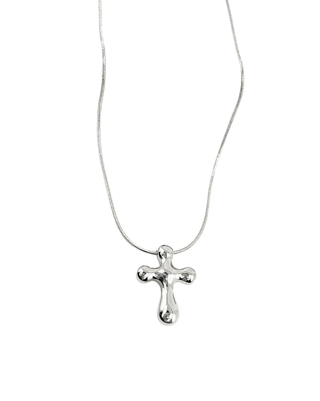 Bubble Cross Pendant Necklace