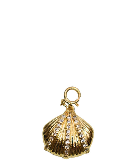 Sea Shell Rhinestone Detail Gold Charm