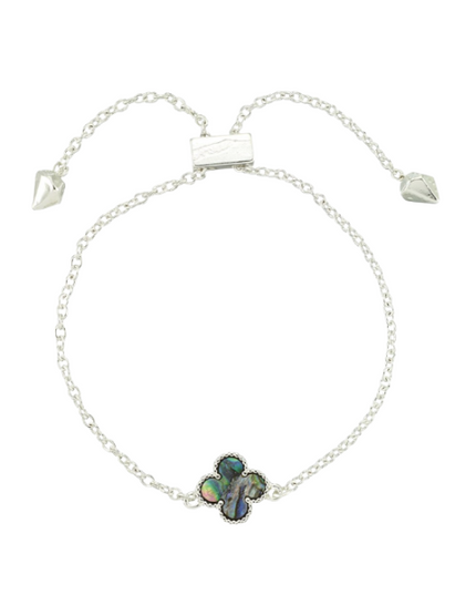 Blue Abalone Clover Adjustable Bracelet