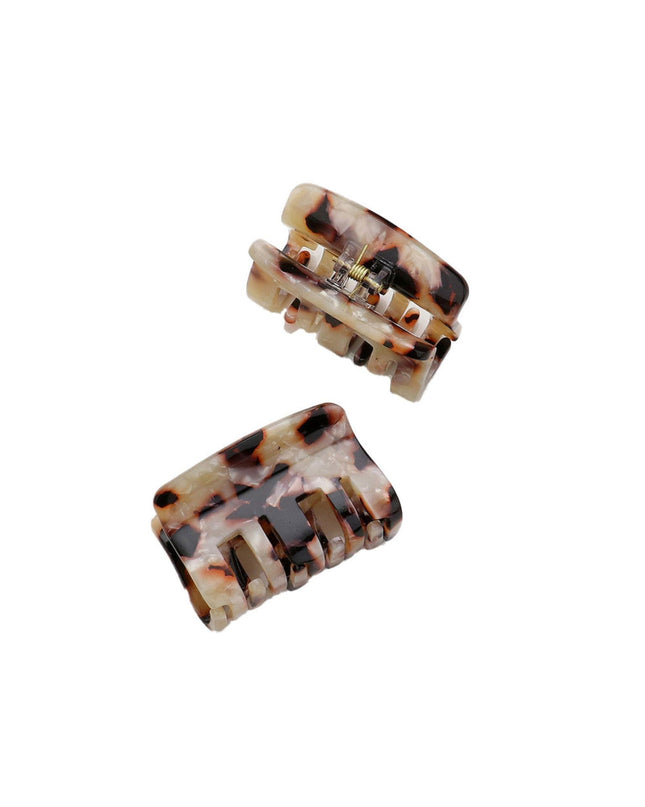 Tortoise Small Rectangle Hair Claw Clip