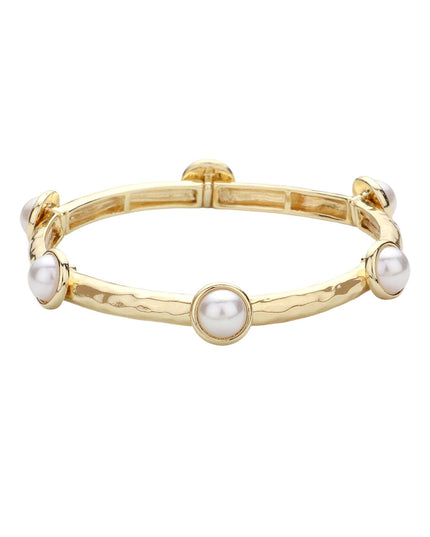 Metal Spaced Pearl Bracelet