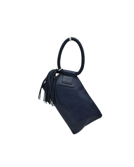 Braided Circle Handle Clutch Bag