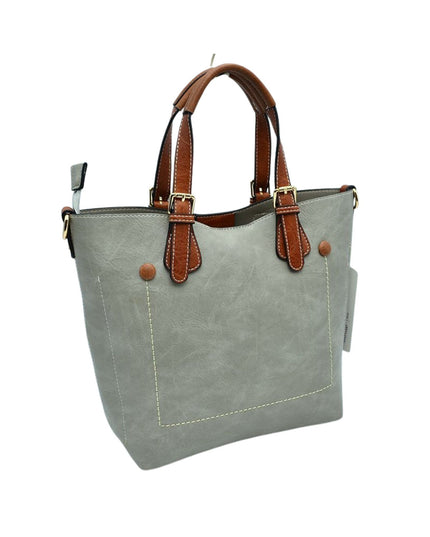 Brown Strap Front Pocket Handbag