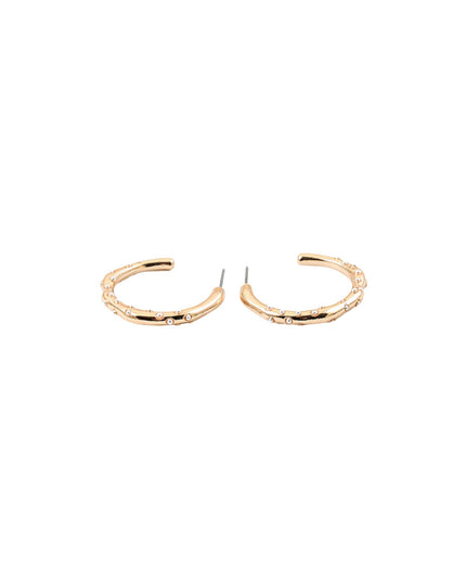 Dotted Pearls 1.25" Half Hoop Earrings