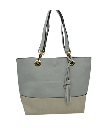 Gold Grommet Two Tone Tote Bag & Crossbody Bag