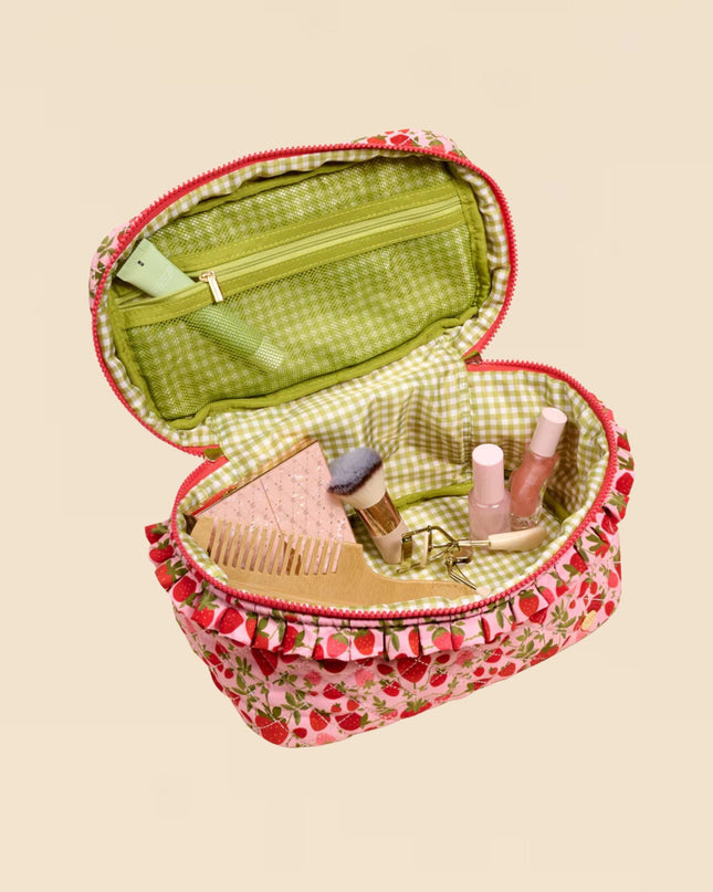 Strawberry Fields Glam & Go Quilted Cosmetic Bag