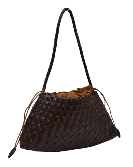 Woven Drawstring Shoulder Bag