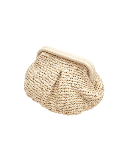 Raffia Dumpling Pouch Bag