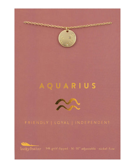 Zodiac Disc Gold Constellation Necklace