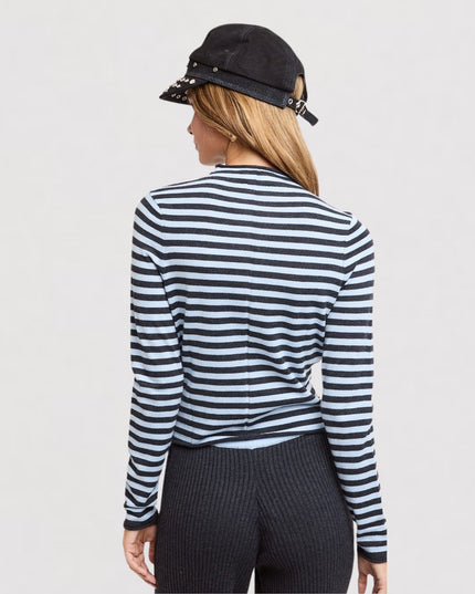 Striped Button Front Cardigan Sweater