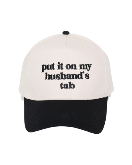 Put It On My Husband's Tab Embroidery Two Tone Trucker Hat