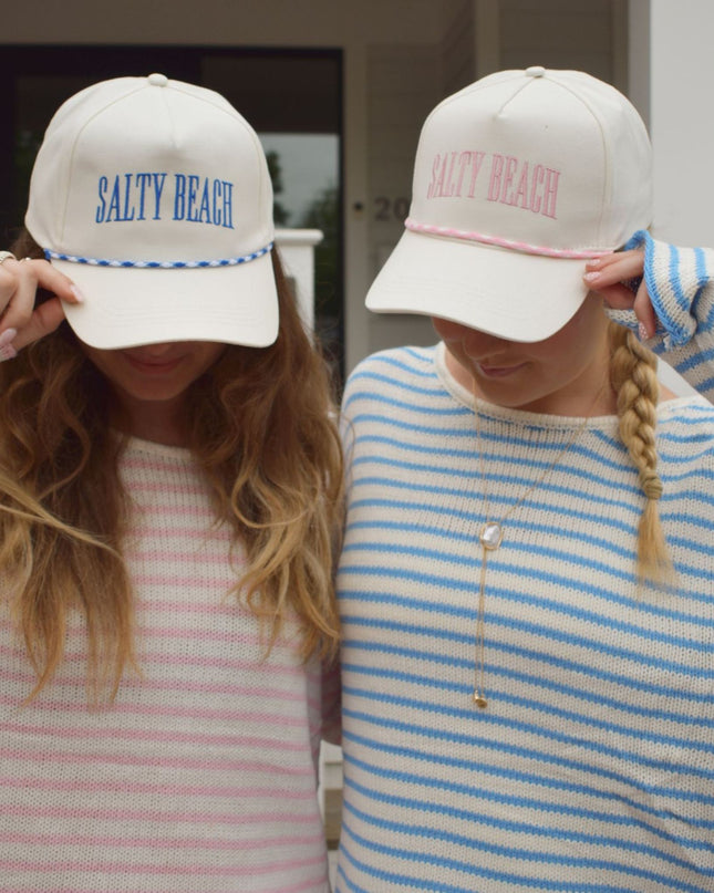 Salty Beach Lettering Embroidered Trucker Hat