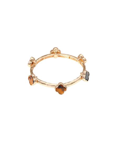 Spaced Clover Gold Stretchable Bracelet